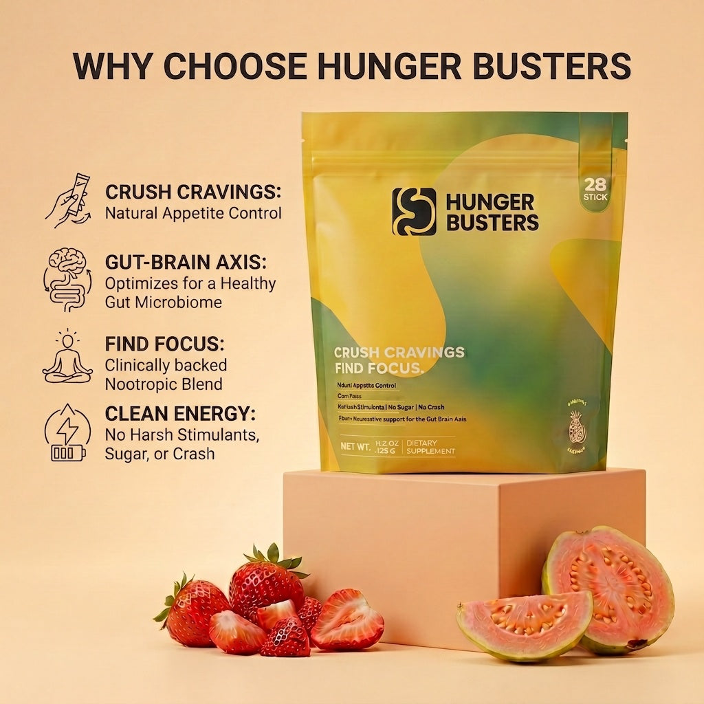 Hunger Busters Strawberry Guava Fiber Drink Mix — 28 Servings